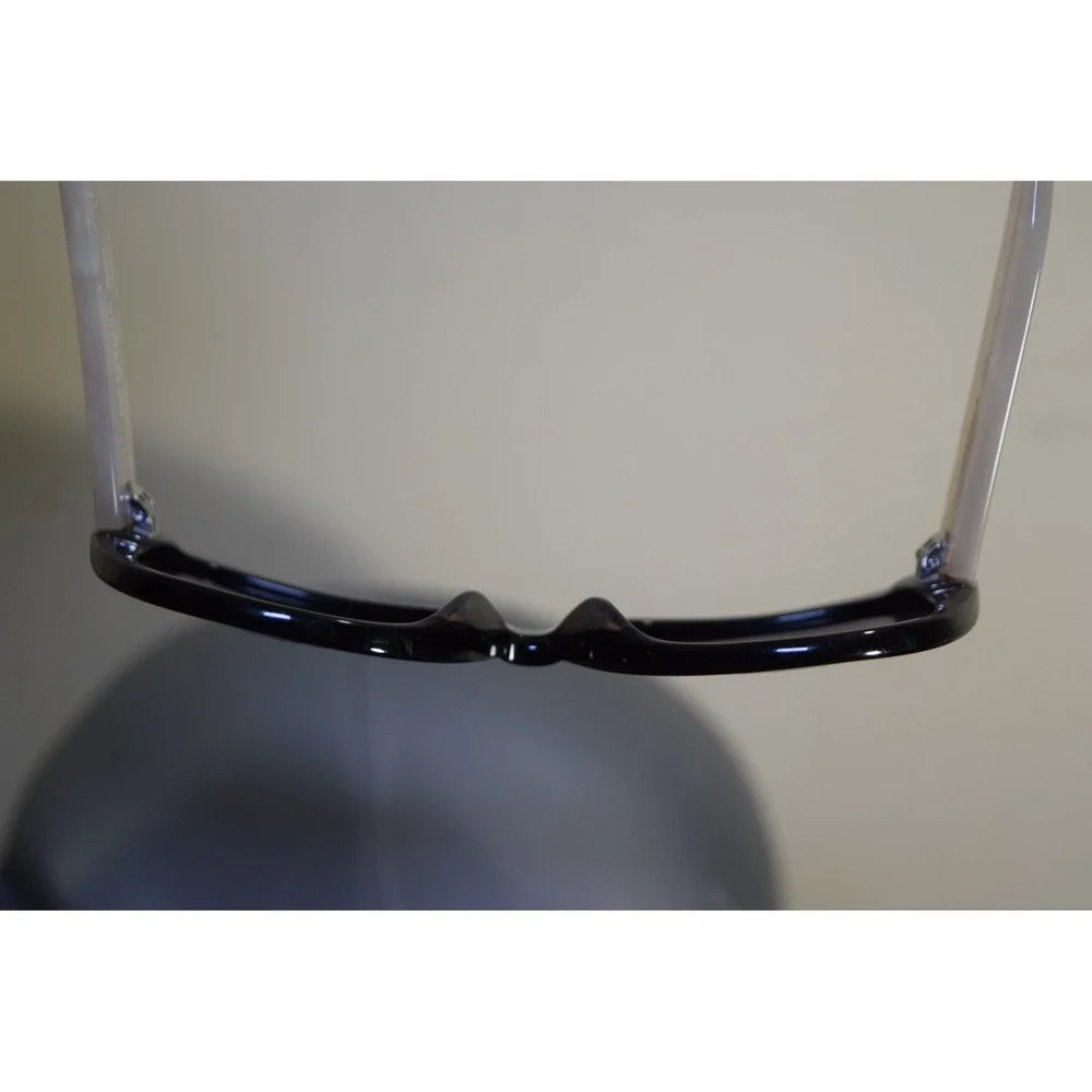 Anthropologie Ett:Twa Bastine Black Motif White Sunglasses 54 17 Oversized Cat